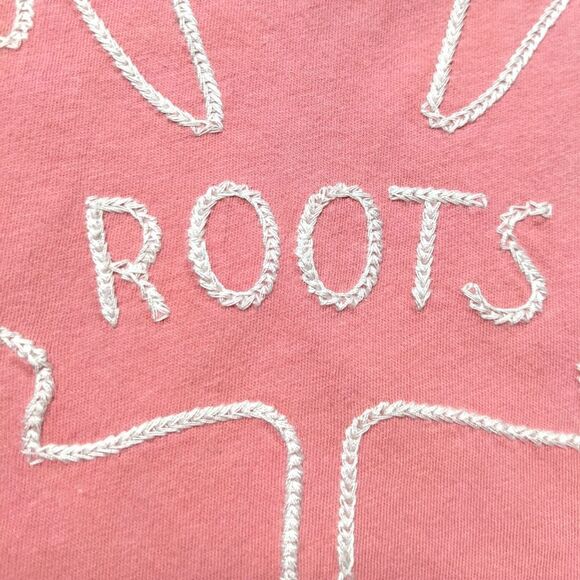 ROOTS Pink Embroidered Logo T-shirt XS - Picture 2 of 7